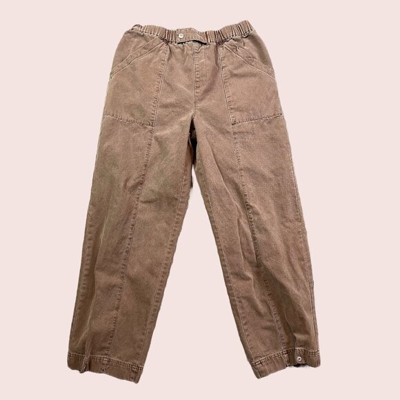 Forever 21 Brown Duck Canvas Cargo Utility Straight Leg Work Pants Womens Medium - Picture 1 of 5